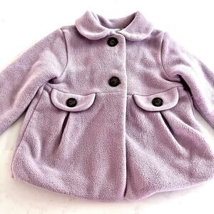 Next girls pink polar fleece lined fall spring coat jacket size 12/18 months